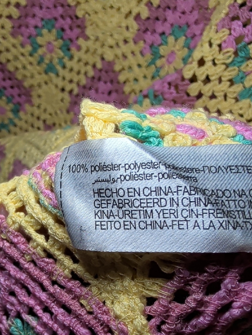 Zara Limited Release Crochet Knit Mini Dress Yellow Pink Green Boho NEW Size S - Picture 8 of 9